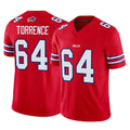 B.Bills #64 O'Cyrus Torrence Player Red Vapor F.U.S.E. Jersey Limited Home Game Ldoa Stitched Jerseys