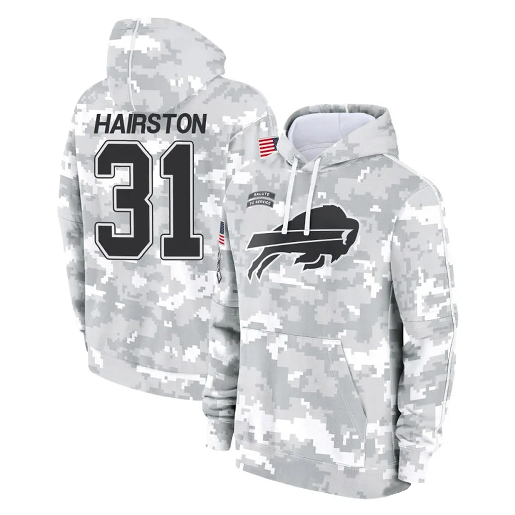 B.Bills #31 Maxwell Hairston Player Arctic Camo Salute to Service Hoodies Limited Ldoa Stitched Jerseys