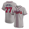 A.Braves #77 Joe Jimenez Player Gray Limited Elite Home Game Ldoa Stitched Jerseys