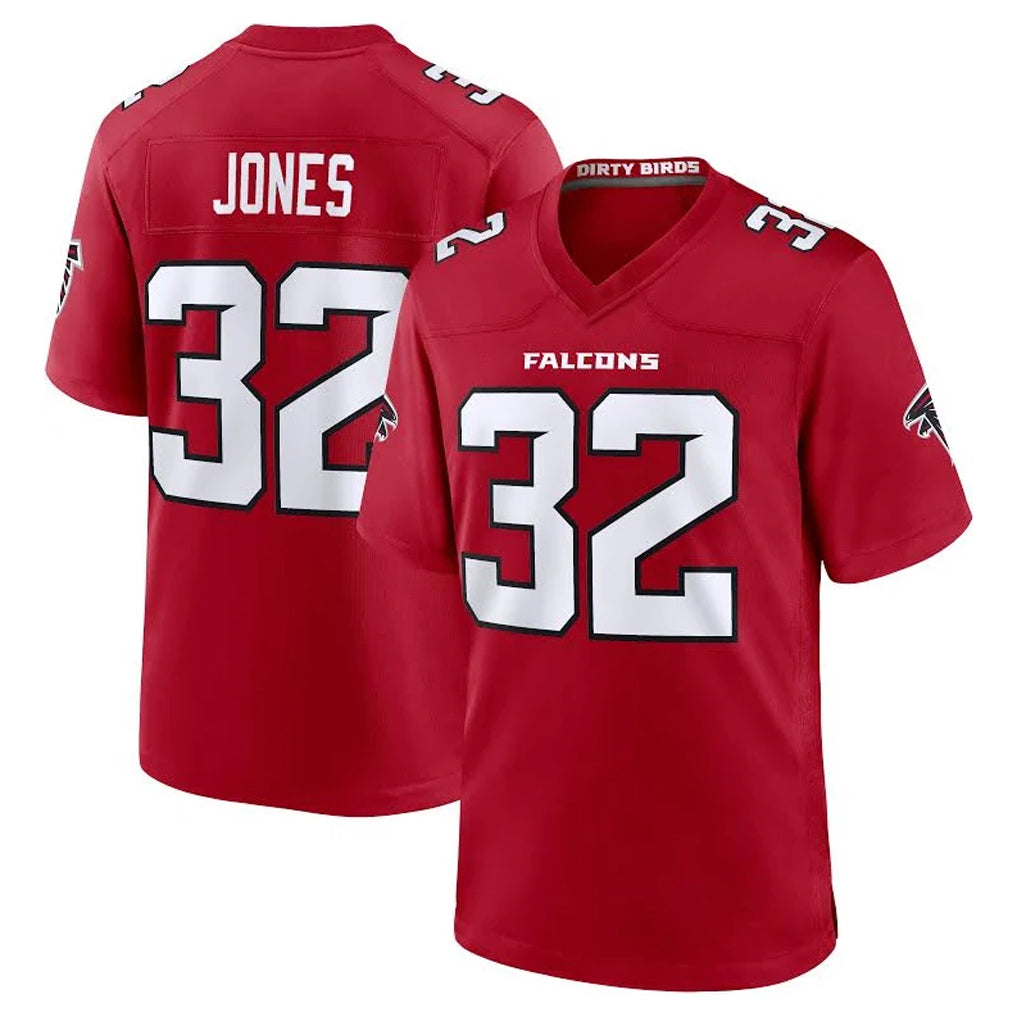 A.Falcons #32 Cash Jones Player Red Team Color Home Game Ldoa Stitched Jerseys