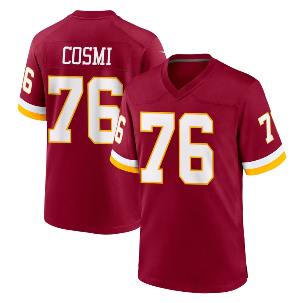 W.Commanders #76 Sam Cosmi Player Burgundy Game Home Ldoa Stitched Jerseys