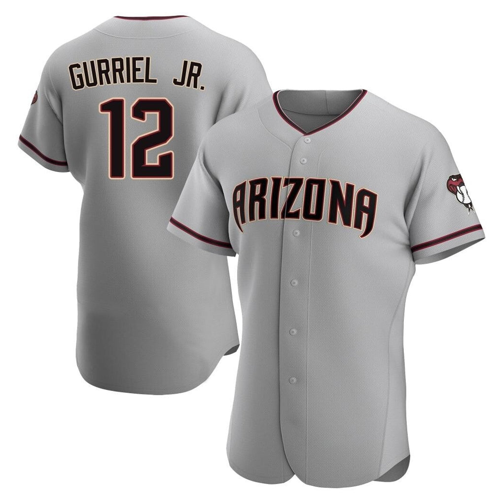 A.Diamondbacks #12 Lourdes Gurriel Jr Player Gray Road Limited Elite Home Game Ldoa Stitched Jerseys