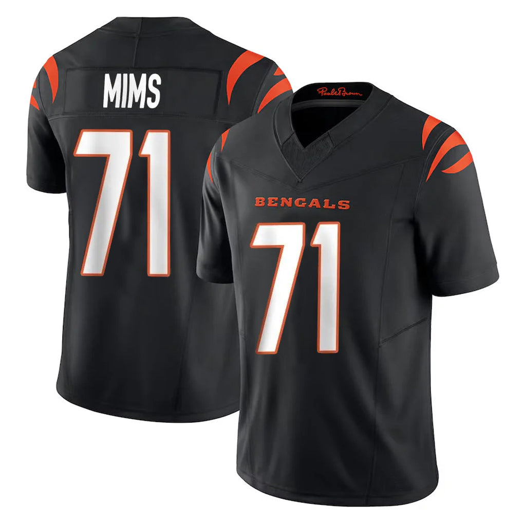 C.Bengals #71 Amarius Mims Player Black Vapor F.U.S.E. Limited Home Game Ldoa Stitched Jerseys