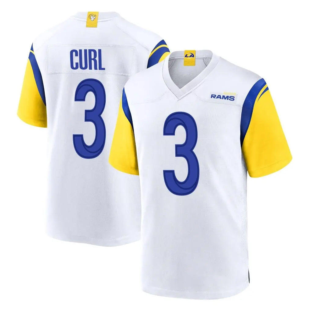 LA.Rams #3 Kam Curl Player White Home Game Ldoa Stitched Jerseys