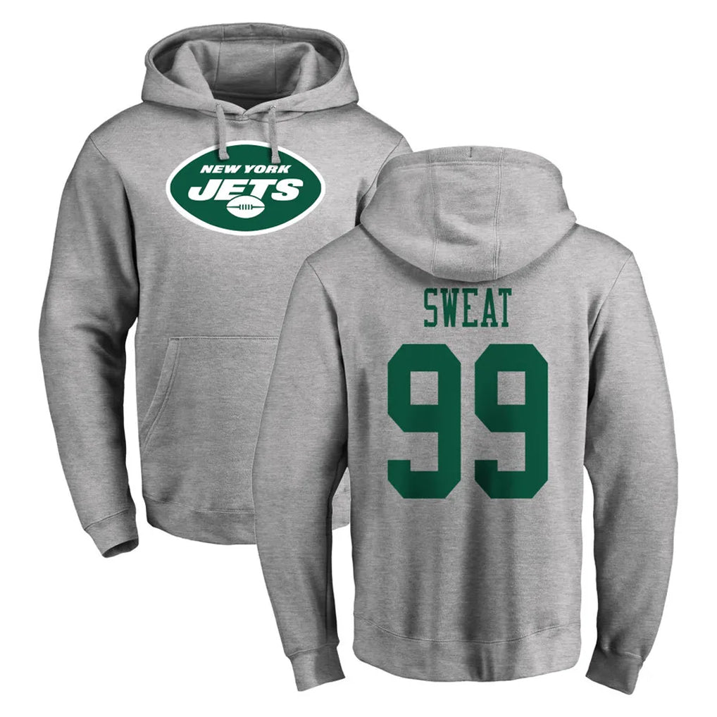 NY.Jets #99 T'Vondre Sweat Player Gray LOGO Pullover Hoodies Limited Game Ldoa Stitched Jerseys