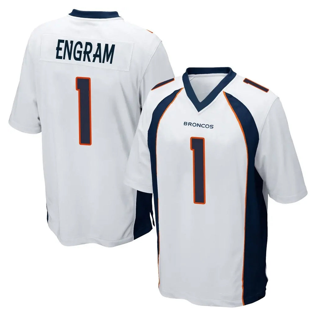 D.Broncos #1 Evan Engram Player White Game Ldoa Stitched Jerseys