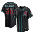 A.Diamondbacks #28 Nolan Arenado Player Black Fashion Home Game Ldoa Stitched Jerseys