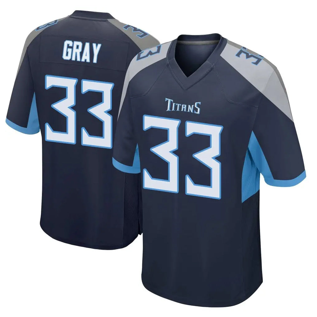 T.Titans #33 Cedric Gray Player Navy Home Game Ldoa Stitched Jerseys