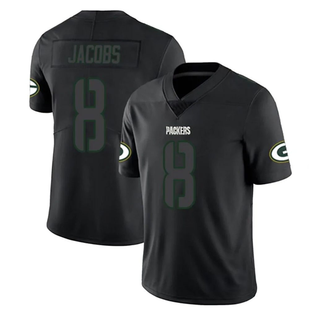 GB.Packers #8 Josh Jacobs Player Black Impact Limited Home Game Ldoa Stitched Jerseys