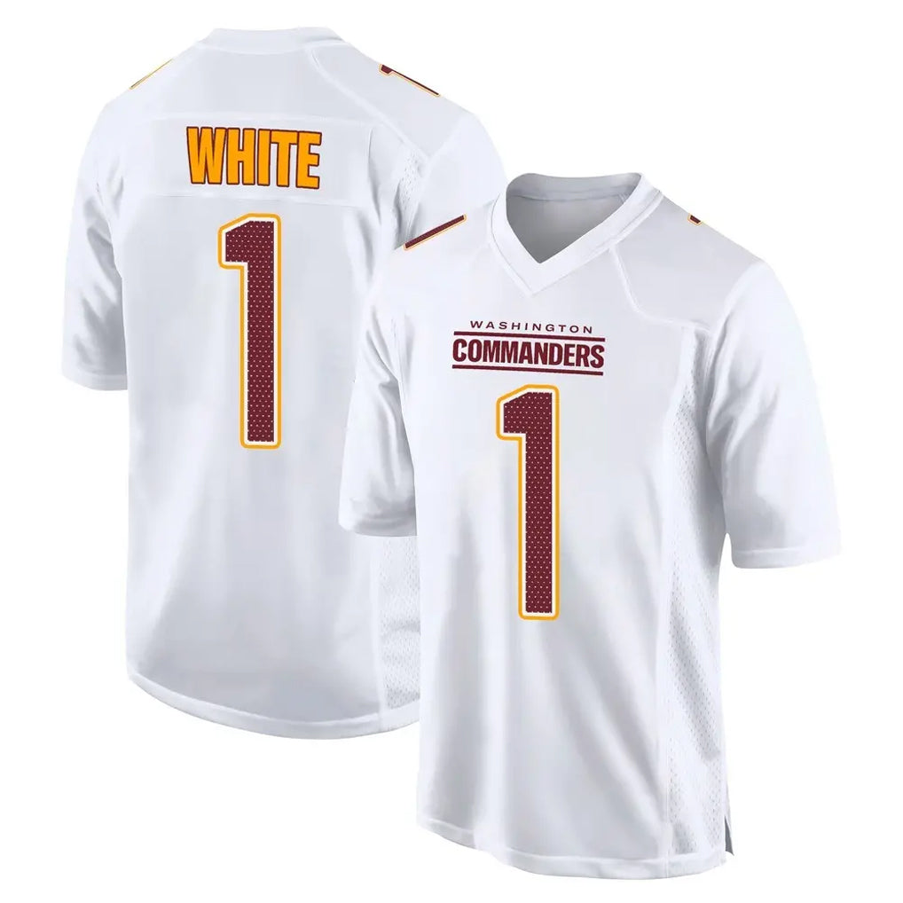 W.Commanders #1 Rachaad White Player White Tundra Fashion Home Game Ldoa Stitched Jerseys