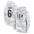 C.Bengals #6 Brian Cook Player Arctic Camo Salute to Service Pullover Hoodie Limited Ldoa Stitched Jerseys