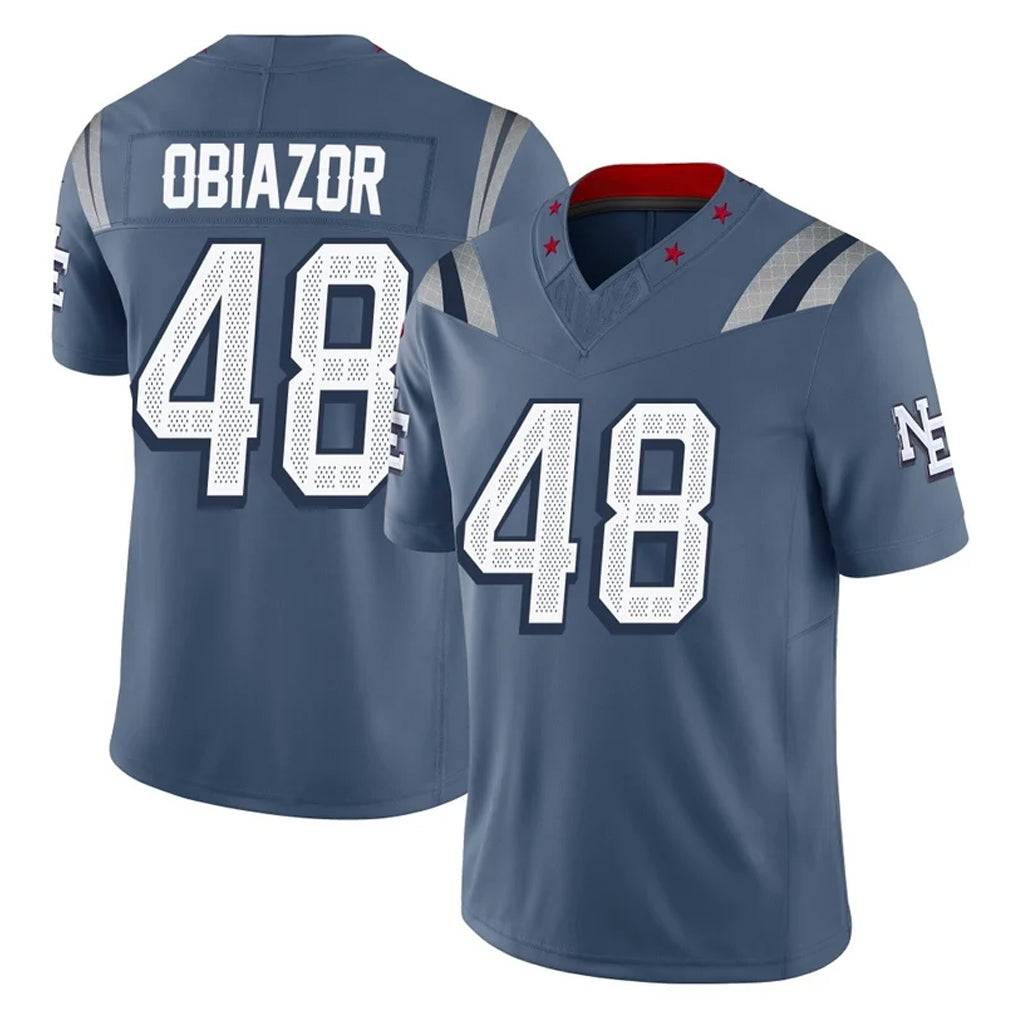 NE.Patriots #48 Namdi Obiazor Player Blue Limited Rivalries Collection Home Game Ldoa Stitched Jerseys