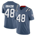 NE.Patriots #48 Namdi Obiazor Player Blue Limited Rivalries Collection Home Game Ldoa Stitched Jerseys