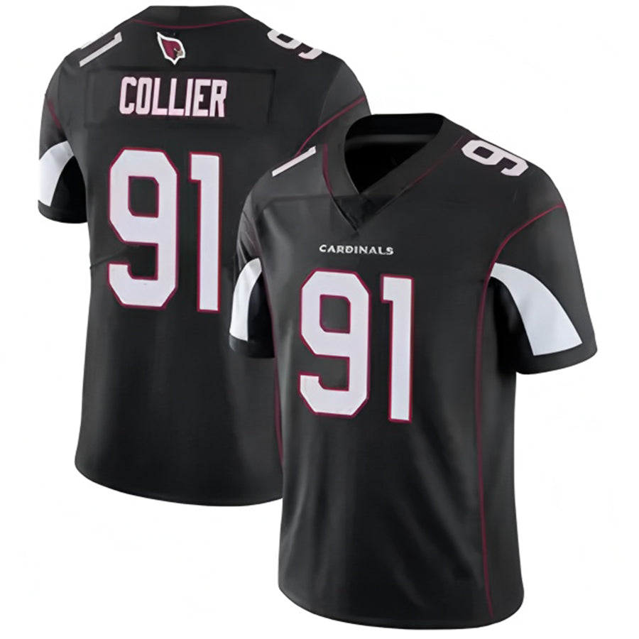 A.Cardinals #91 L.J. Collier Player Black Vapor Untouchable Elite Ldoa Stitched Jerseys