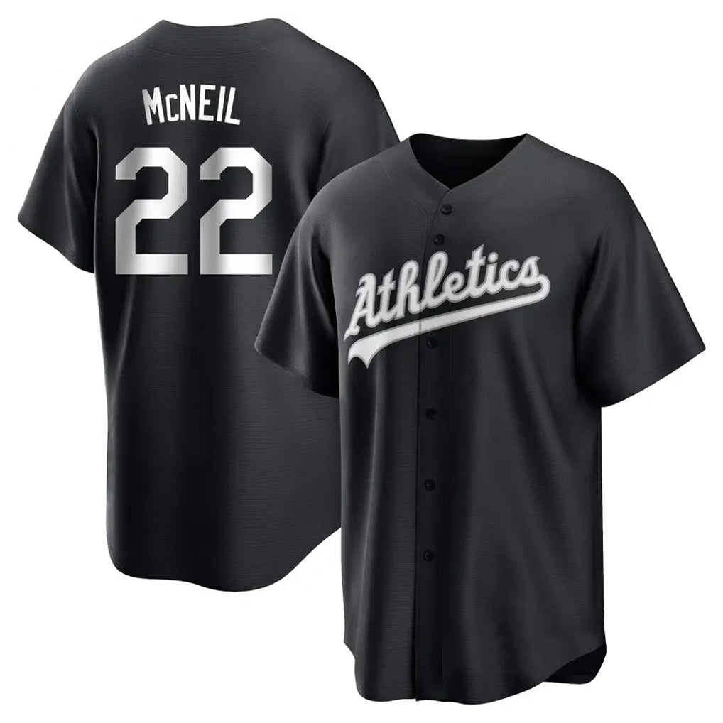 Athletics #22 Jeff McNeil Player Black Fashion Home Game Ldoa Stitched Jerseys