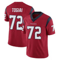 H.Texans #72 Tommy Togiai Player Red Limited Vapor Untouchable Home Game Ldoa Stitched Jerseys