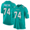M.Dolphins #74 Kadyn Proctor Player Aqua Team Color Home Game Ldoa Stitched Jerseys