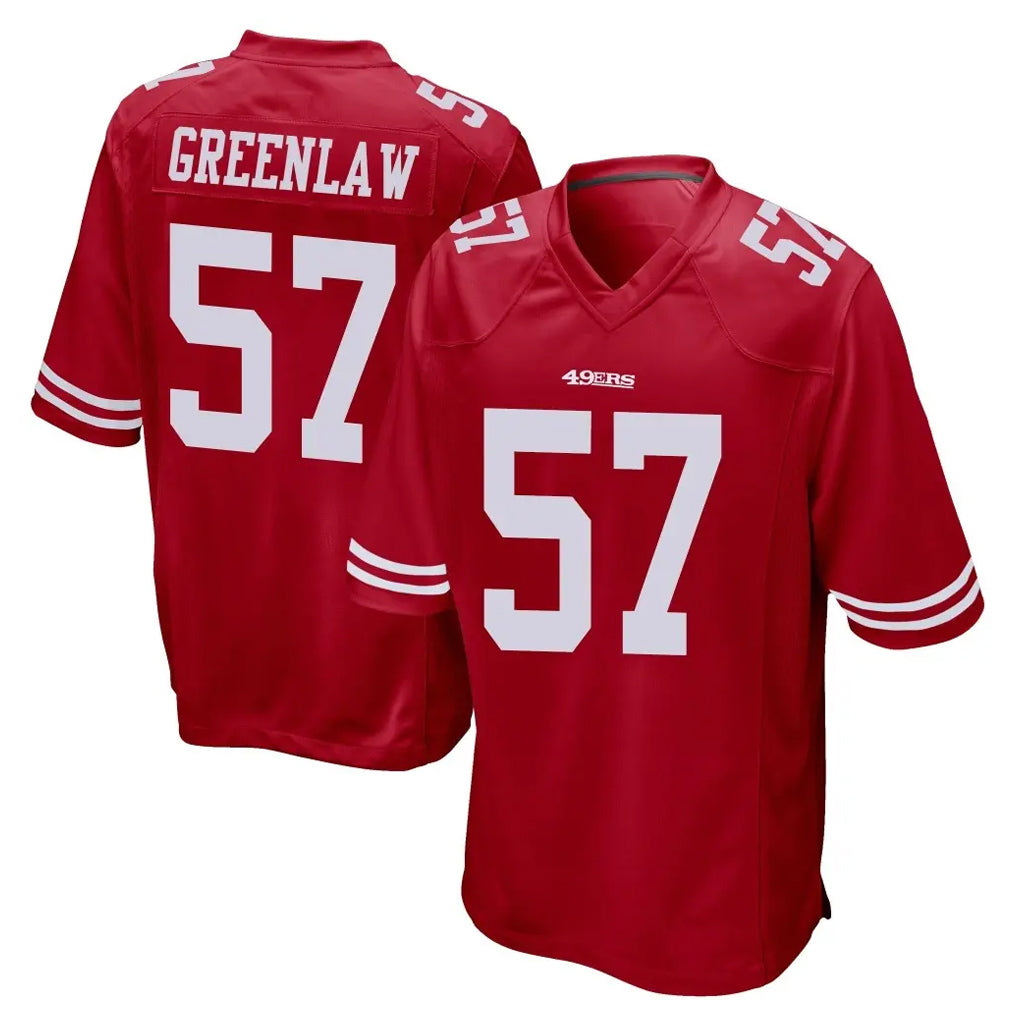 SF.49ers #57 Dre Greenlaw Player Red Home Game Ldoa Stitched Jerseys