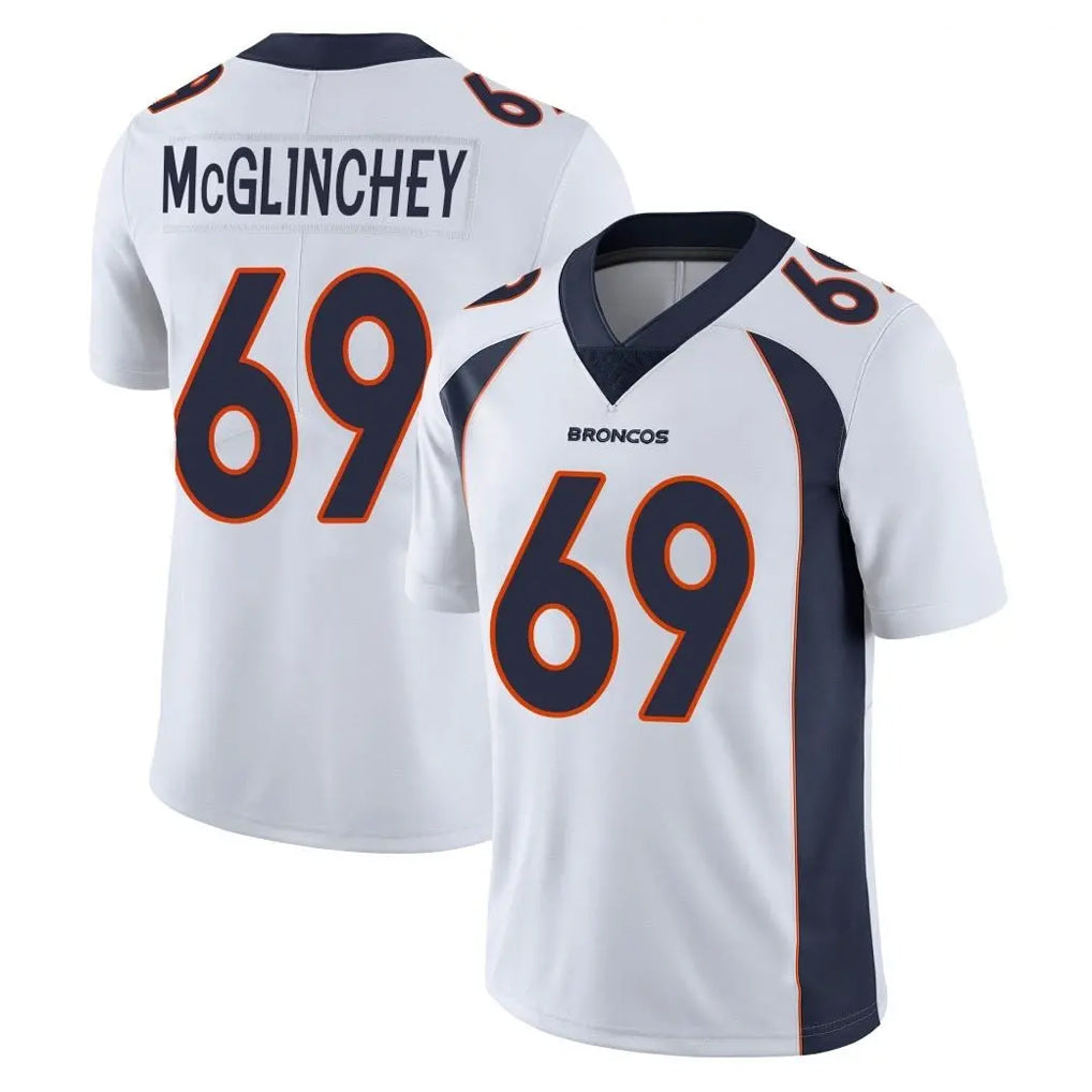D.Broncos #69 Mike McGlinchey Player White Vapor Untouchable Limited Home Game Ldoa Stitched Jerseys