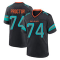 M.Dolphins #74 Kadyn Proctor Player Black Pitch Rivalries Collection Home Game Ldoa Stitched Jerseys