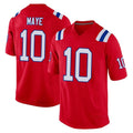 NE.Patriots #10 Drake Maye Player Red Home Game Ldoa Stitched Jerseys