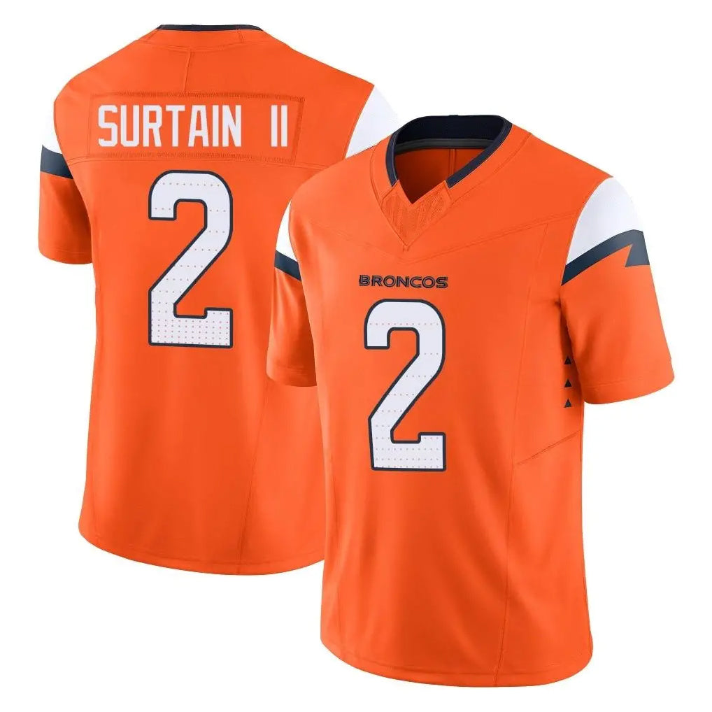 D.Broncos #2 Pat Surtain II Player Orange Vapor F.U.S.E. Limited Home Game Ldoa Stitched Jerseys