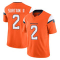 D.Broncos #2 Pat Surtain II Player Orange Vapor F.U.S.E. Limited Home Game Ldoa Stitched Jerseys