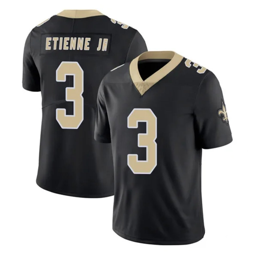 NO.Saints #3 Travis Etienne Jr. Player Black Limited Vapor Untouchable Home Game Ldoa Stitched Jerseys