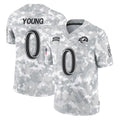 LA.Rams #0 Byron Young Player Arctic Camo Salute To Service Limited Game Ldoa Stitched Jerseys