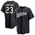 Athletics #23 Shea Langeliers Player Black Fashion Home Game Ldoa Stitched Jerseys