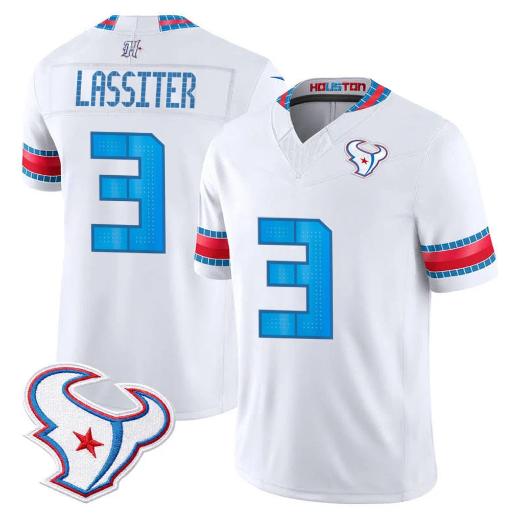 H.Texans #3 Kamari Lassiter Player Whtie 2026 Rivalries Vapor Limited Home Game Ldoa Stitched jerseys