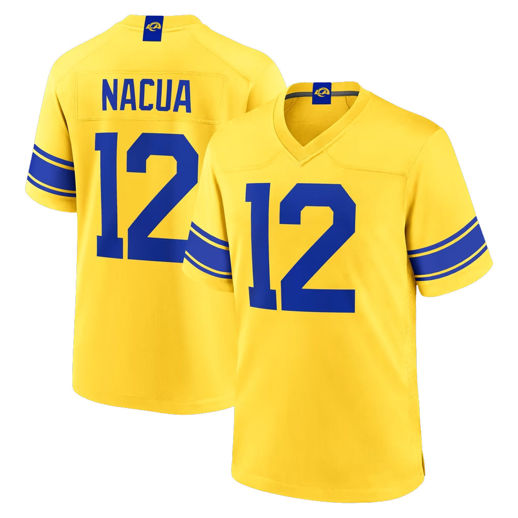 LA.Rams #12 Puka Nacua Player Gold Classic Sol Home Game Ldoa Stitched Jerseys