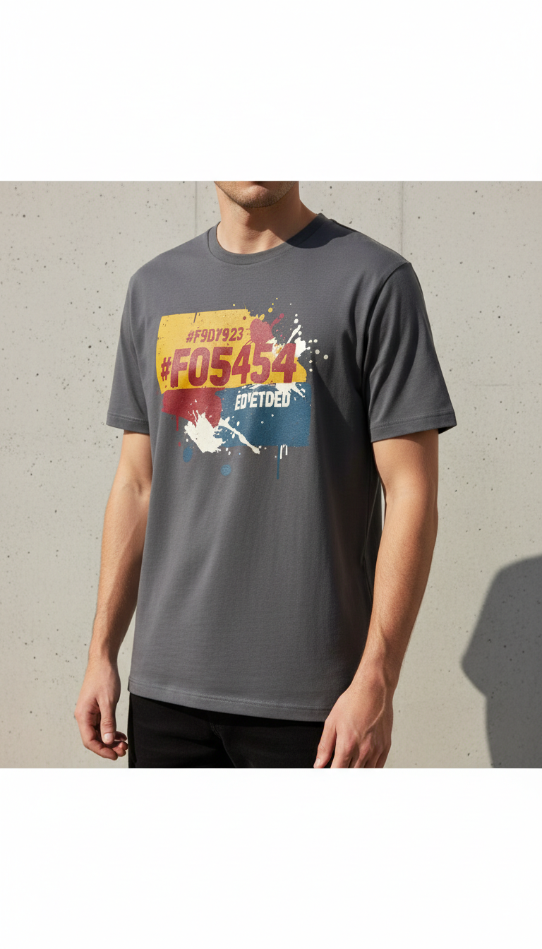 Abstract Street Art Tee in Stencil Yellow