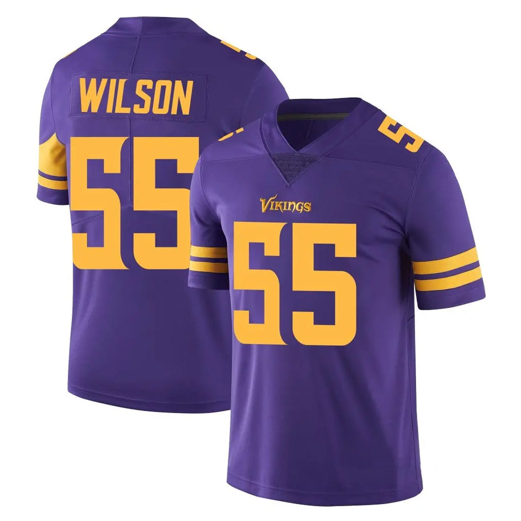 M.Vikings #55 Eric Wilson Player Purple Limited Color Rush Home Game Ldoa Stitched Jerseys