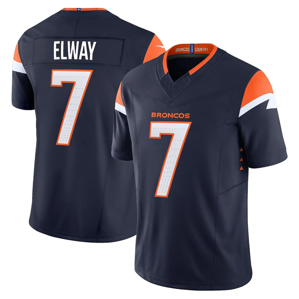 D.Broncos #7 John Elway Player Navy Limited Vapor F.U.S.E. Home Game Ldoa Stitched Jerseys