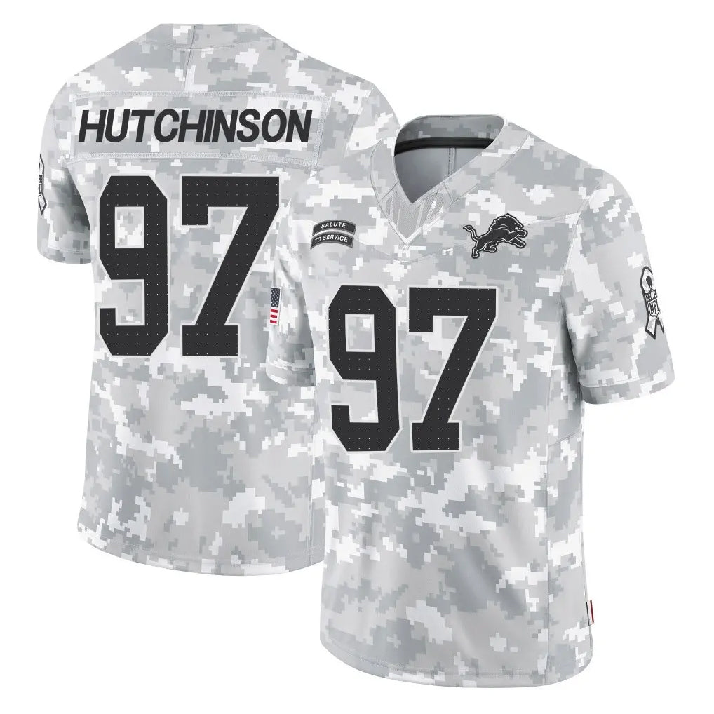 D.Lions #97 Aidan Hutchinson Player Arctic Camo Salute To Service Limited Ldoa Stitched Jerseys