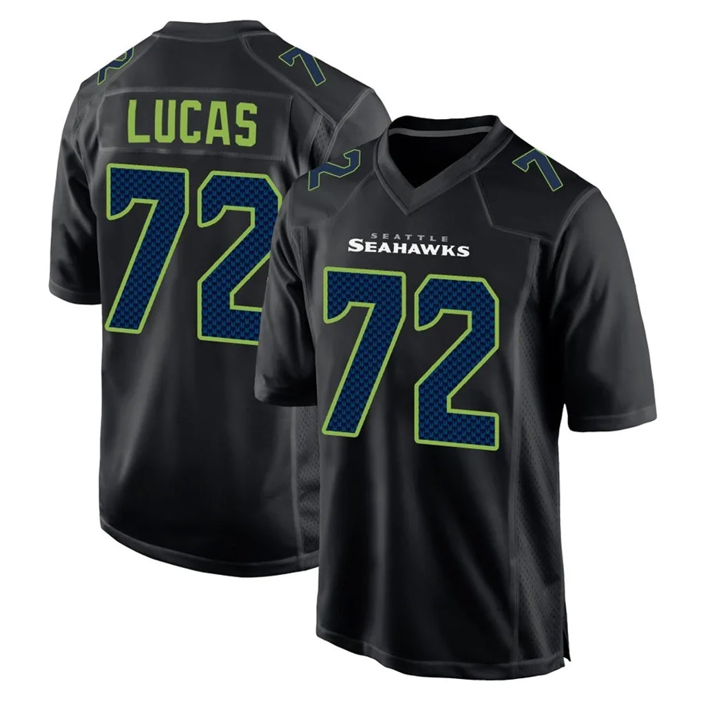 S.Seahawks #72 Abraham Lucas Player Black Limited Fashion Home Game Ldoa Stitched Jerseys
