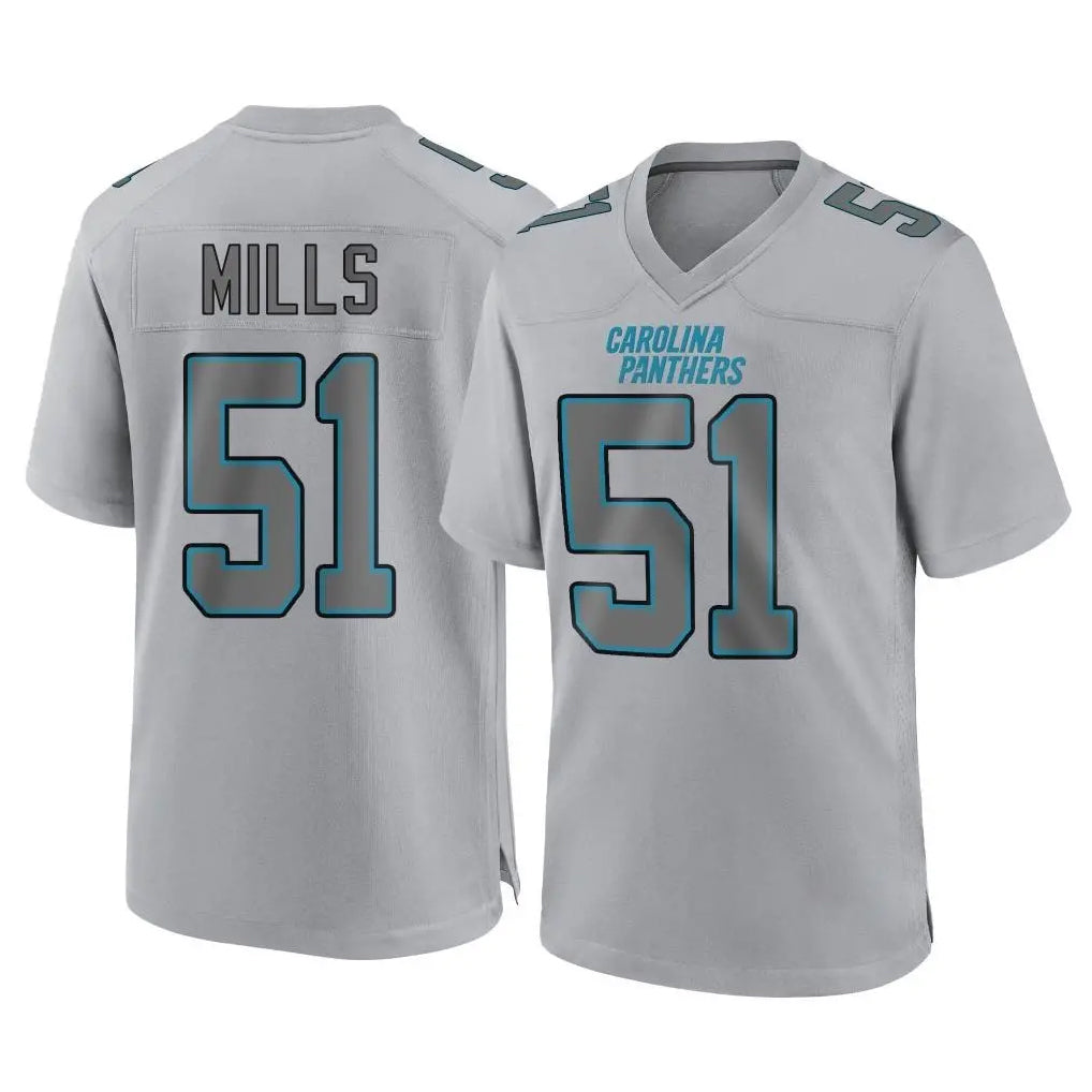 C.Panthers #51 Sam Mills Player Gray Atmosphere Fashion Game Ldoa Stitched Jerseys
