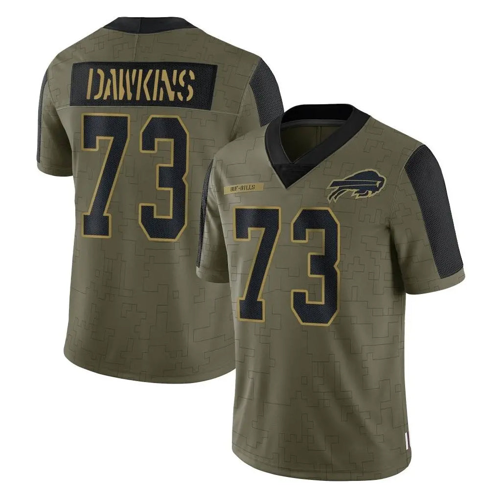 B.Bills #73 Dion Dawkins Player Olive Salute To Service Limited Home Ldoa Stitched Jerseys