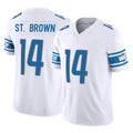 D.Lions #14 Amon-Ra St. Brown Player White Vapor F.U.S.E. Limited Home Game Ldoa Stitched Jerseys