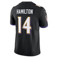 B.Ravens #14 Kyle Hamilton Player Black Vapor F.U.S.E. Limited Game Ldoa Stitched Jerseys