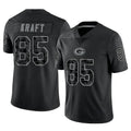 GB.Packers #85 Tucker Kraft Player Black Reflective Limited Home Game Ldoa Stitched Jerseys