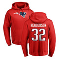 NE.Patriots #32 TreVeyon Henderson Player Red LOGO Pullover Hoodies Home Game Ldoa Stitched Jerseys