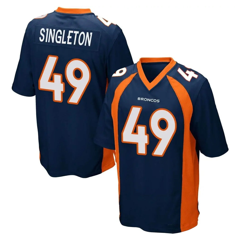 D.Broncos #49 Alex Singleton Player Navy Game Ldoa Stitched Jerseys