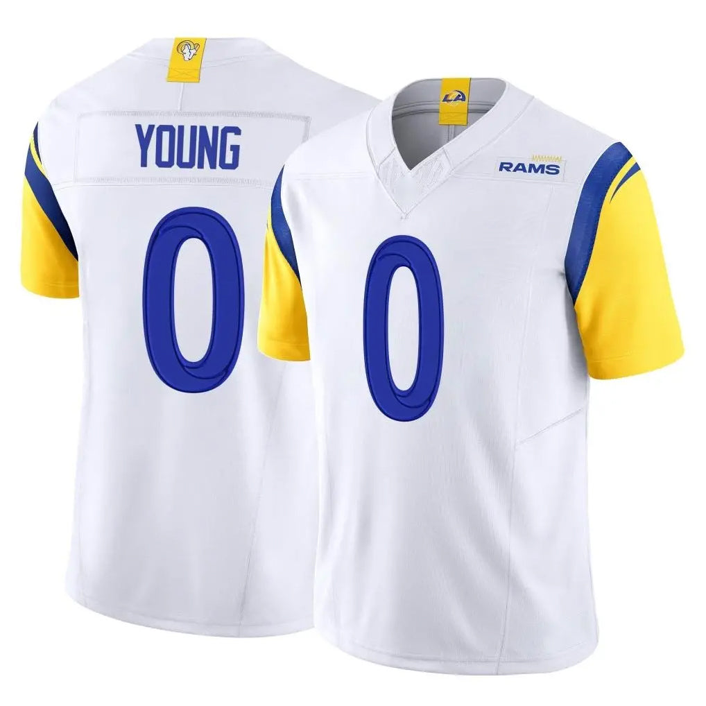 LA.Rams #0 Byron Young Player White Limited Vapor F.U.S.E. Home Game Ldoa Stitched Jerseys