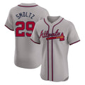 A.Braves #29 John Smoltz Player Gray Limited Elite Home Game Ldoa Stitched Jerseys
