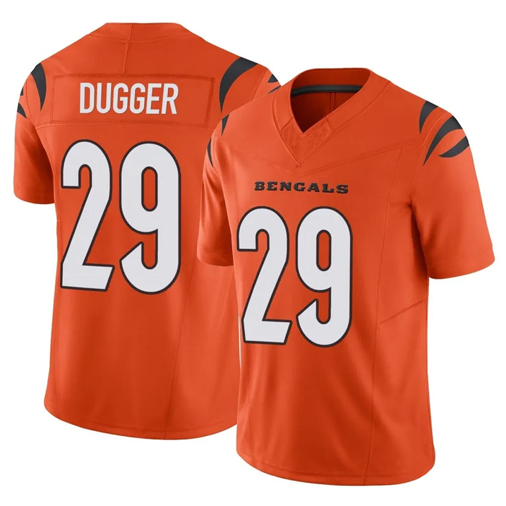 C.Bengals #29 Kyle Dugger Player Orange Vapor F.U.S.E. Limited Home Game Ldoa Stitched Jerseys