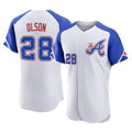 A.Braves #28 Matt Olson Player White City Connect Limited Elite Home Game Ldoa Stitched Jerseys