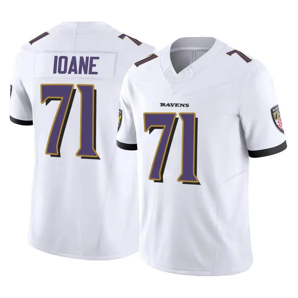 B.Ravens #71 Olaivavega Ioane Player White Vapor F.U.S.E. Limited Game Home Ldoa Stitched Jerseys