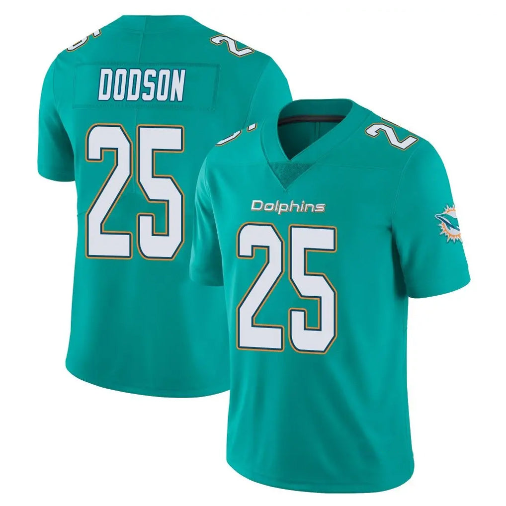 M.Dolphins #25 Tyrel Dodson Player Aqua Limited Vapor Untouchable Home Game Ldoa Stitched Jerseys